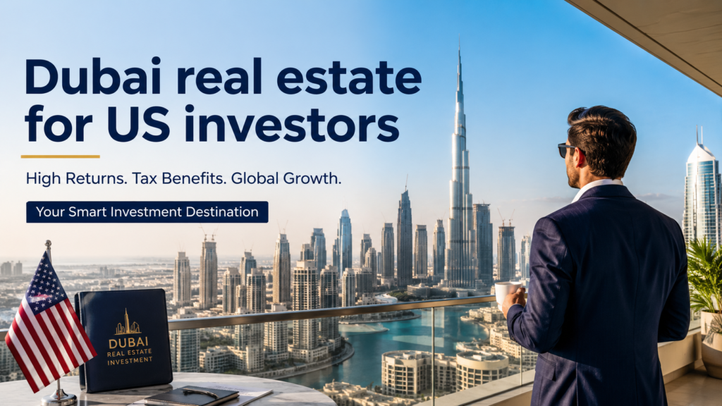 Dubai real estate for US investors with Burj Khalifa skyline and investment opportunities